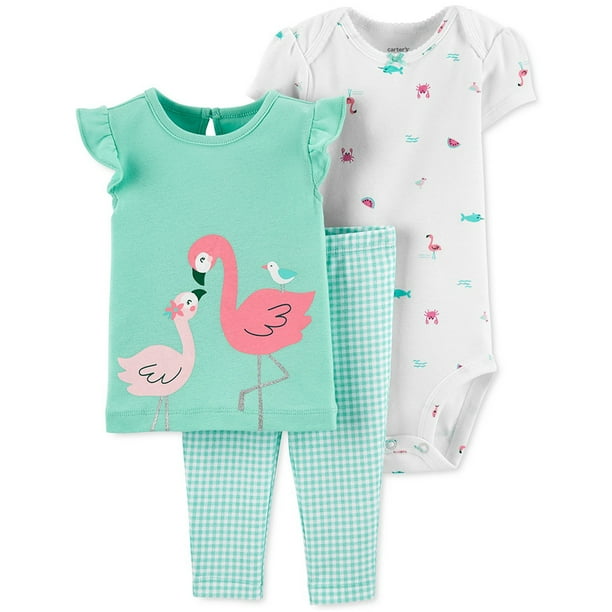 New Carter/'s Baby Rompers for Girl/'s Size 12 mo Choose Flamingo Or Kitty